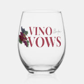 Vino vor den Versprechungen Weinproben Brautparty Weinglas Ohne Stiel (Vorderseite)