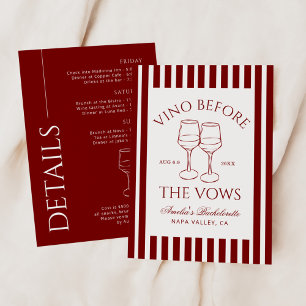 Vino vor den Vows Bachelorette Weekend Einladung