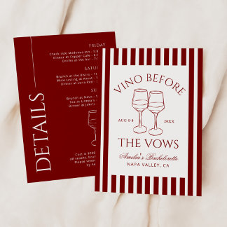 Vino vor den Vows Bachelorette Weekend Einladung