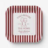 Vino vor den Vows Bachelorette Weekend Pappteller (Vorderseite)