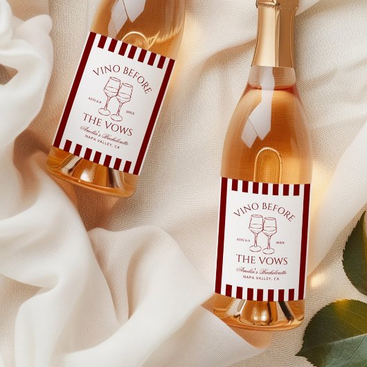 Vino vor den Vows Bachelorette Weekend Weinetikett