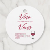Vino Vor den Vows Brautparty/Bachelorette Geschenkanhänger (Rückseite)