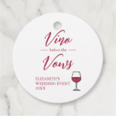 Vino Vor den Vows Brautparty/Bachelorette Geschenkanhänger (Vorderseite)