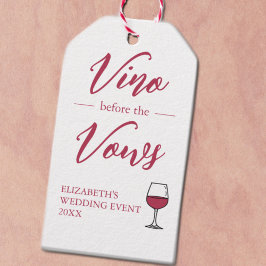 Vino Vor den Vows Brautparty/Bachelorette Geschenkanhänger