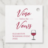 Vino Vor den Vows Brautparty/Bachelorette Geschenkanhänger (Rückseite)