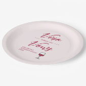 Vino Vor den Vows Brautparty/Bachelorette Pappteller (Schrägansicht)