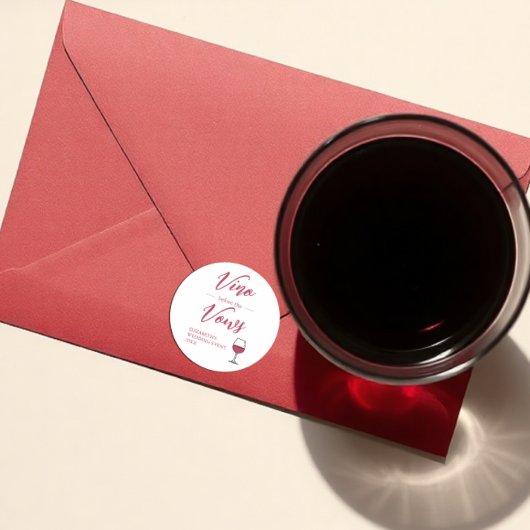 Vino Vor den Vows Brautparty/Bachelorette Runder Aufkleber