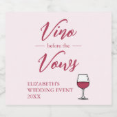 Vino Vor den Vows Brautparty/Bachelorette Schaumweinetikett (Einzelnes Label)