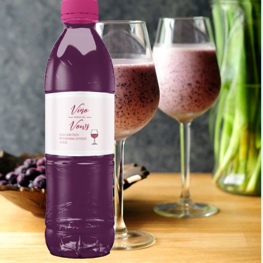 Vino Vor den Vows Brautparty/Bachelorette Wasserflaschenetikett