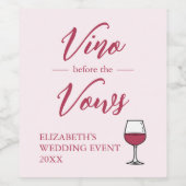 Vino Vor den Vows Brautparty/Bachelorette Weinetikett (Einzelnes Label)