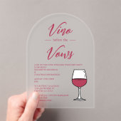 Vino vor den Vows vor der Hochzeit Begrüßung Party Acryleinladungen (Insitu (Handheld))