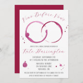 Vino vor den Vows, Wein, Weinstöcke, Brautparty Einladung (Vorne/Hinten)