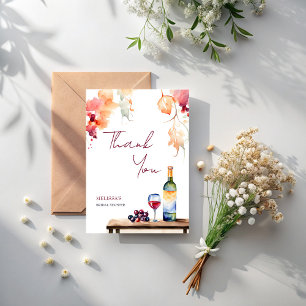 Vino vor Gelübden Weingut Brautparty Dankeskarte