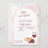 Vino vor Vows Bridal Dusche Einladung (Vorderseite)