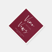 Vino vor Vows Burgundy Red Bachelorette Bridal Serviette (Ecke)