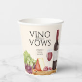 Vino vor Vows Charcuterie Board Brautparty Pappbecher (Vorderseite)