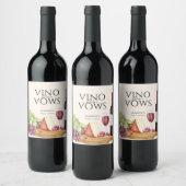 Vino vor Vows Charcuterie Board Brautparty Weinetikett (Flaschen)