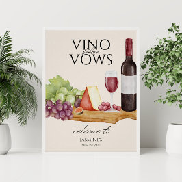 Vino vor Vows Charcuterie Brautparty Willkommen Poster