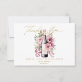 Vino vor Vows Elegantes Brautparty Wasserfarben Dankeskarte (Vorderseite)