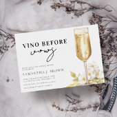 Vino vor Vows Elegantes Brautparty Wasserfarben Einladung