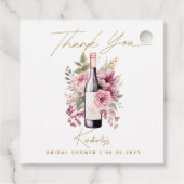 Vino vor Vows Elegantes Brautparty Wasserfarben Geschenkanhänger (Rückseite)