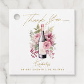 Vino vor Vows Elegantes Brautparty Wasserfarben Geschenkanhänger (Vorderseite)