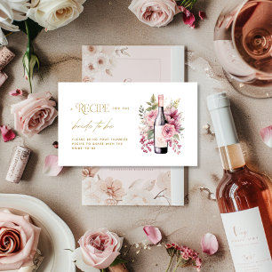 Vino vor Vows Elegantes Rezept Card Brautparty Begleitkarte