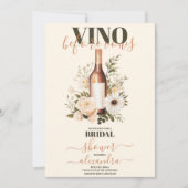 Vino vor Vows Modernes Weißes Brautparty Einladung (Vorderseite)