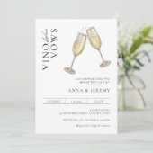 Vino vor Vows Paare Dusche Minimalistisch Moderne Einladung (Stehend Vorderseite)