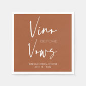 Vino vor Vows Terracotta Bachelorette Bridal Serviette (Vorderseite)