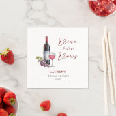 Vino vor Vows Weinthema Brautparty Serviette (Beispiel)