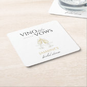 Vino vor Vows Weißes Brautparty Rechteckiger Pappuntersetzer (angewinkelt)