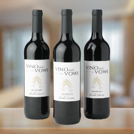 Vino vor Vows Weißes Brautparty Weinetikett