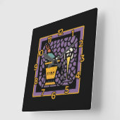 VINO Wall Clock - verkettetes Glas Art Quadratische Wanduhr (Winkel)