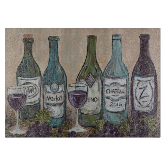Vino Weinflasche - Schneidebrett (Vorderseite)