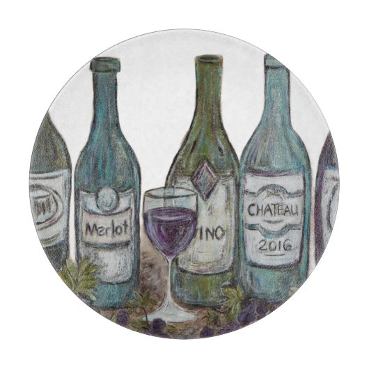 Vino Weinflasche - Schneidebrett (Vorderseite)