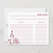 Vino Wine Dark Red Rezeptkarte (Vorderseite)
