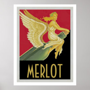 Vino- Wine Merlot Poster, personalisieren Poster