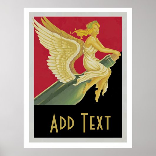 Vino- Wine Vintage Posters, Text personalisieren Poster (Vorne)