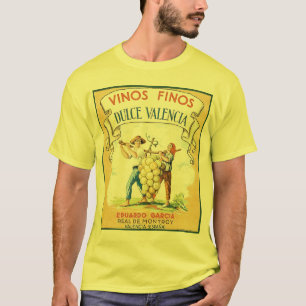 Vinos Finos Vintage-Weinetikett-Druck T-Shirt