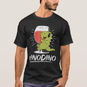 Vinosaur Vinodino Dinosaurier mit Wein Roter Wein T-Shirt (Vorderseite)