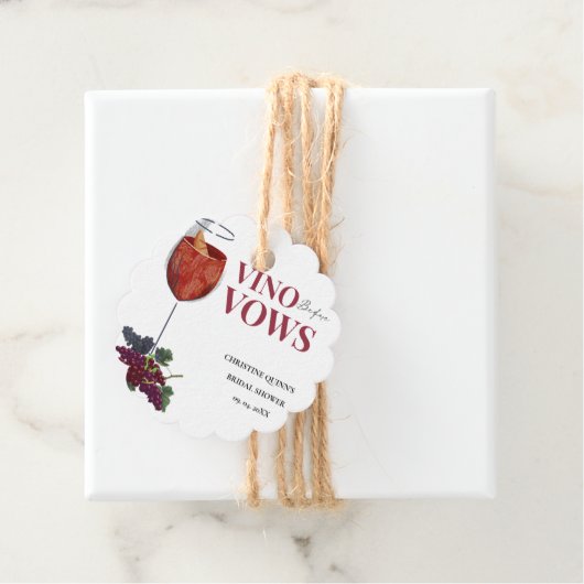 Vinow vor den Gelübden Weinproben Brautparty Geschenkanhänger (Beispiel)