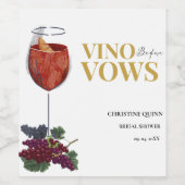 Vinow vor den Gelübden Weinproben Brautparty Weinetikett (Einzelnes Label)