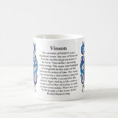 Vinson, Geschichte, Bedeutung und die Wappen-Tasse Kaffeetasse (Mittel)