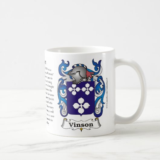 Vinson, Geschichte, Bedeutung und die Wappen-Tasse Kaffeetasse (Rechts)