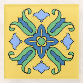 Vinta Catalina Island Tile Design Glasuntersetzer (Vorderseite)