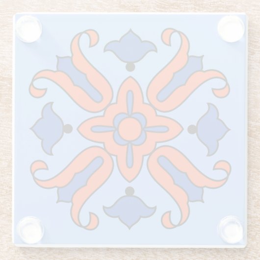 Vinta Catalina Island Tile Design Glasuntersetzer (Rückseite)