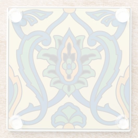 Vinta Catalina Island Tile Design Glasuntersetzer (Rückseite)