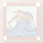 Vinta Catalina Island Tile Design Glasuntersetzer (Rückseite)