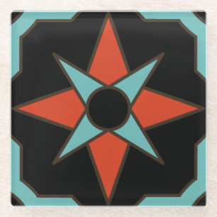 Vinta Catalina Island Tile Design Glasuntersetzer